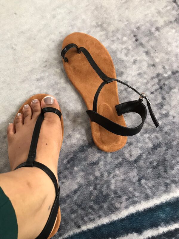 Black Thong Sandals