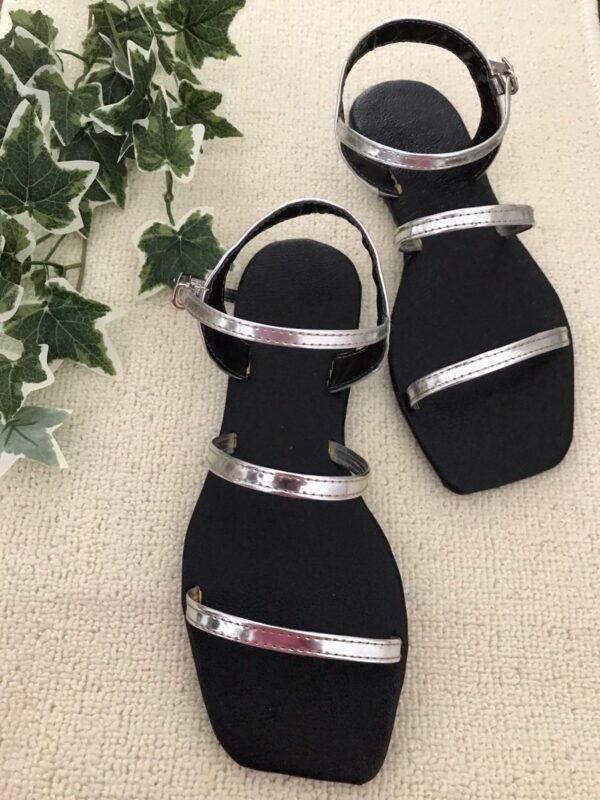 Silver Double Strap Sandals