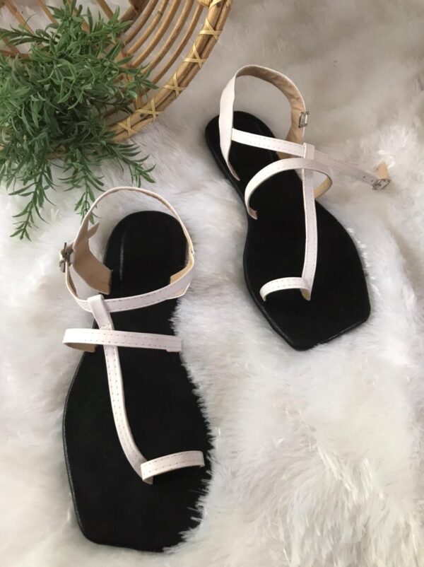 White T-Trap Sandals