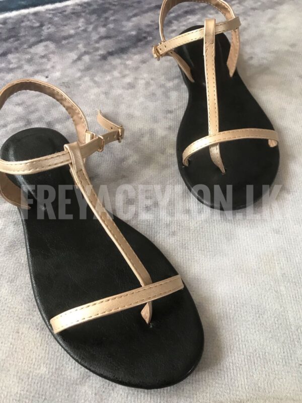 Gold T-Strap Sandals