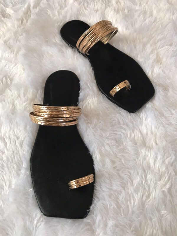 Gold Classy Strap Sandals