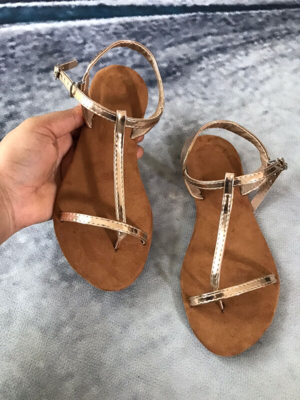 Gold Thong Sandals - Image 2