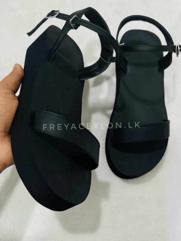 Black buckle up wedge