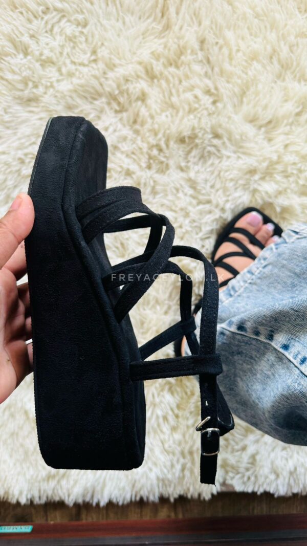 Black cross strappy Wedge - Image 2