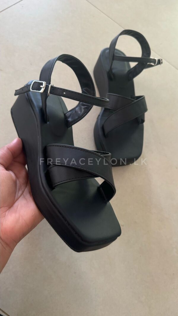 Cross wide strappy wedge